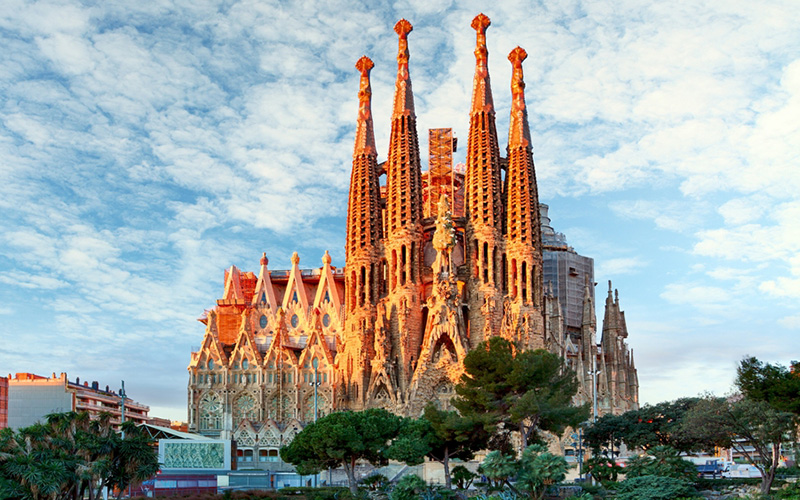 Uitzicht op de Sagrada Familia