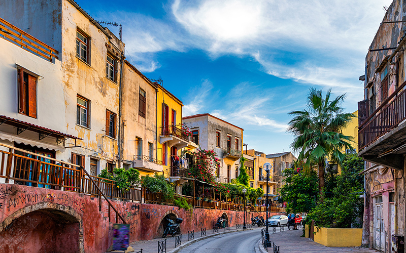 Karakteristieke straatjes in het oude centrum van Chania