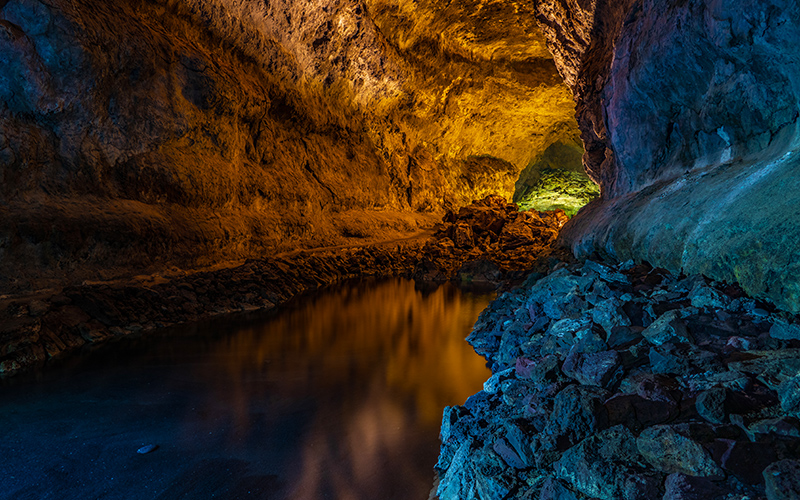 De binnenkant van het gangenstelsel van Cueva de los Verdes