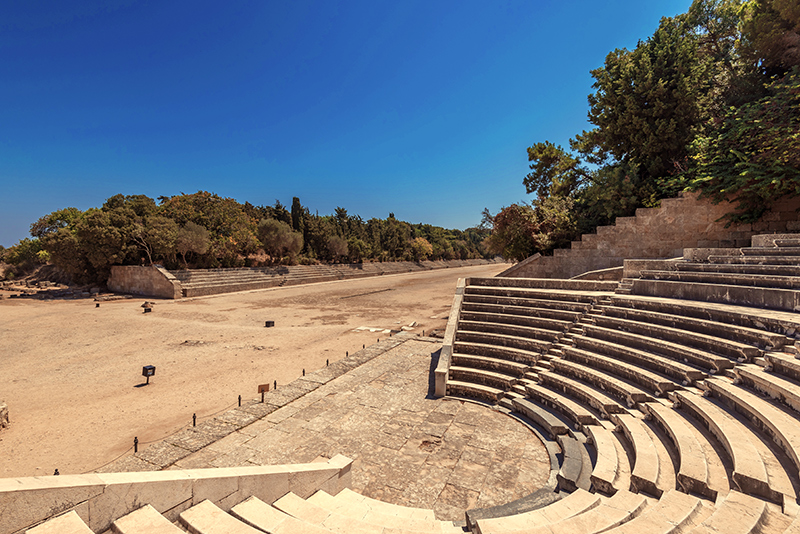 Een amfitheater op het Griekse eiland Rhodos 