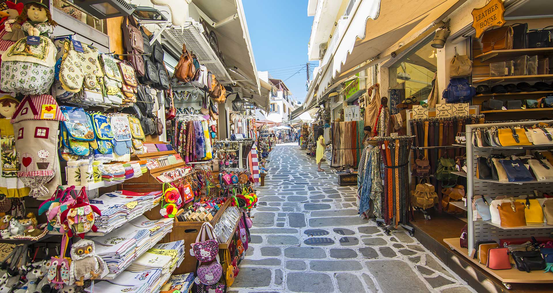 Pittoreske winkelstraat op het Griekse eiland Kos