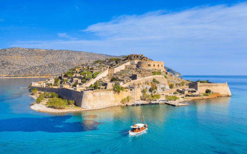 uitzicht op lepra eiland spinalonga