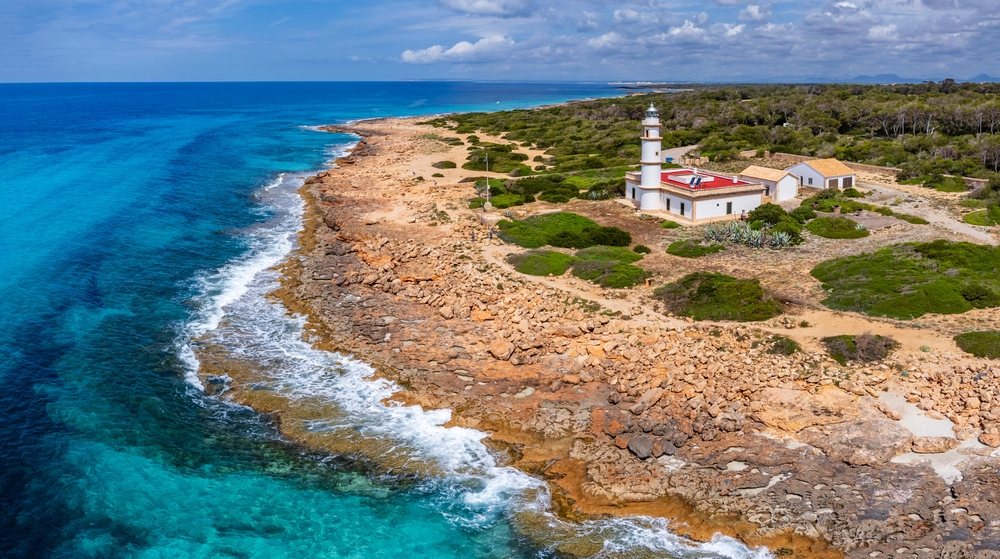 het zuidelijkste puntje van Mallorca met de iconische vuurtoren